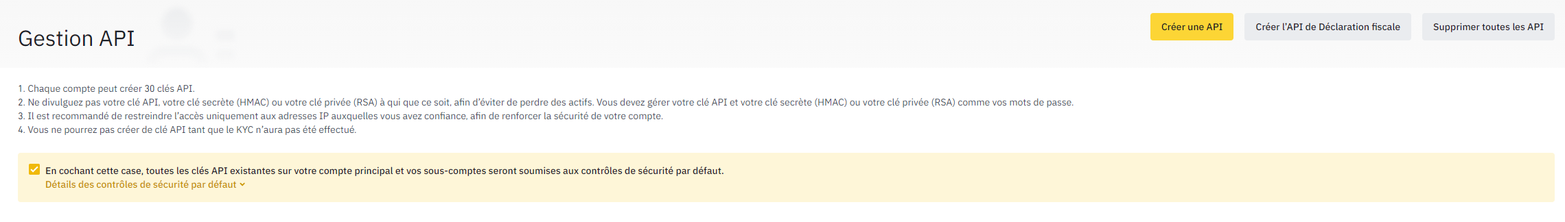 Button to create a Binance API key
