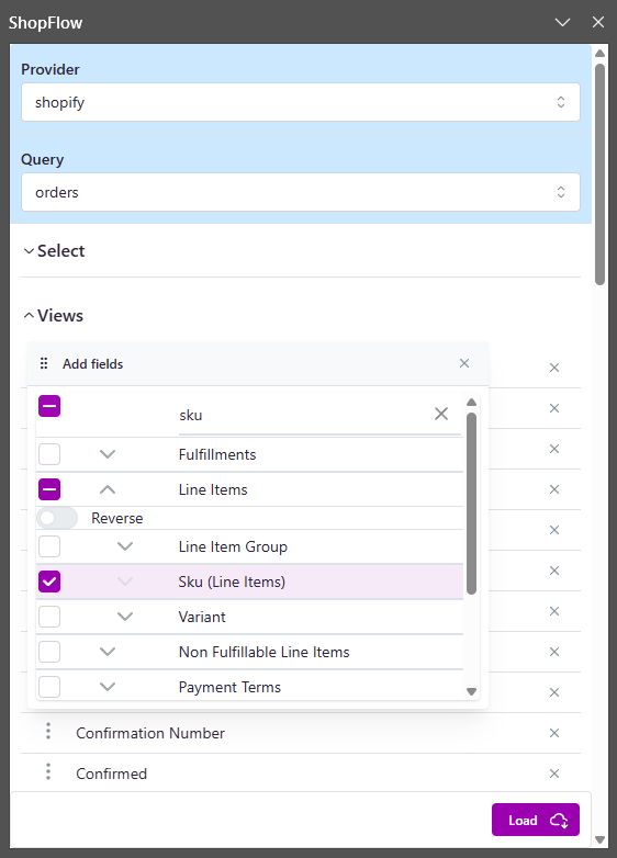 WooCommerce pagination and field selection in LinkyFlow