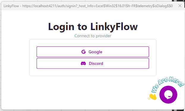 Login popup with google and discord